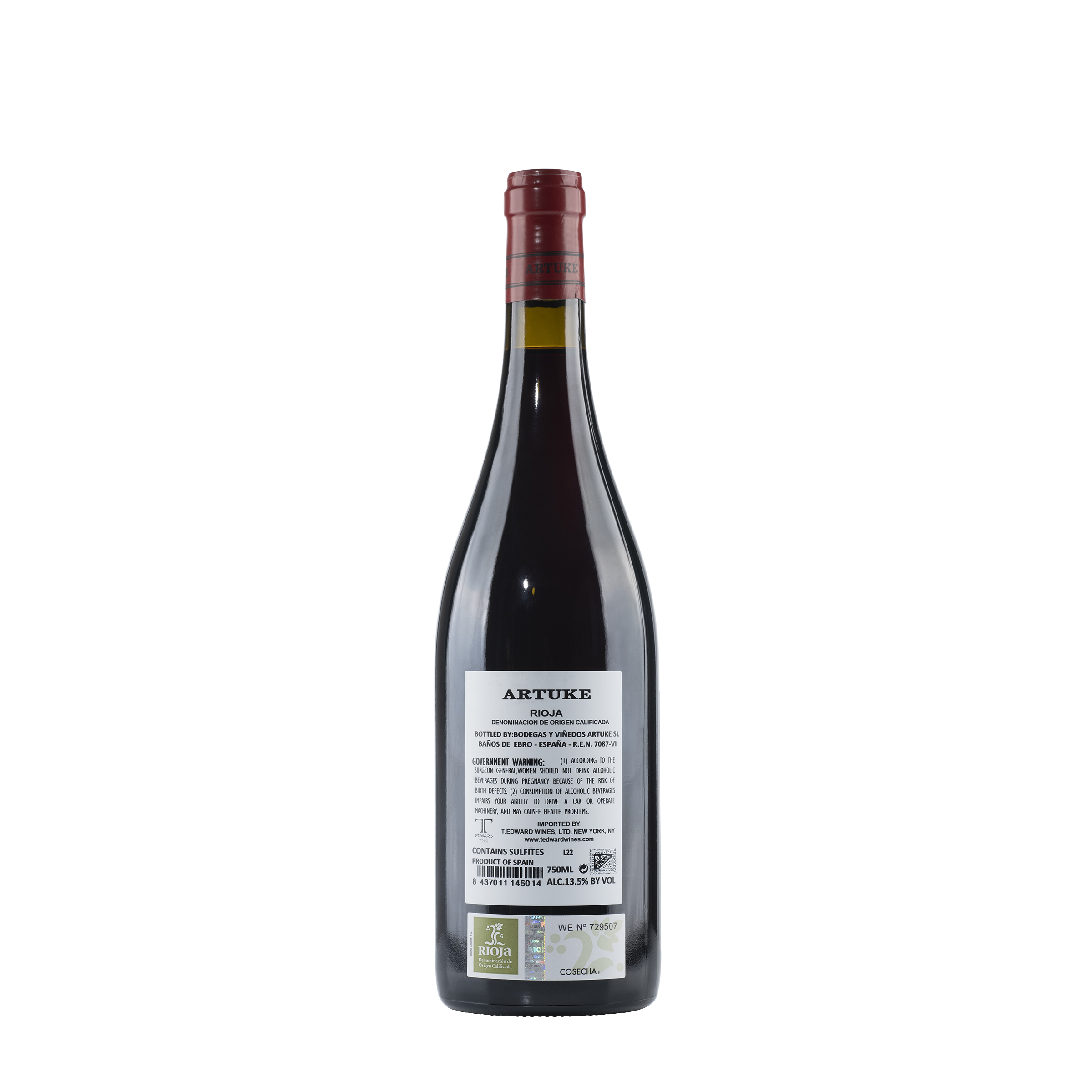 Rioja Red Wine 2022 Product Shot