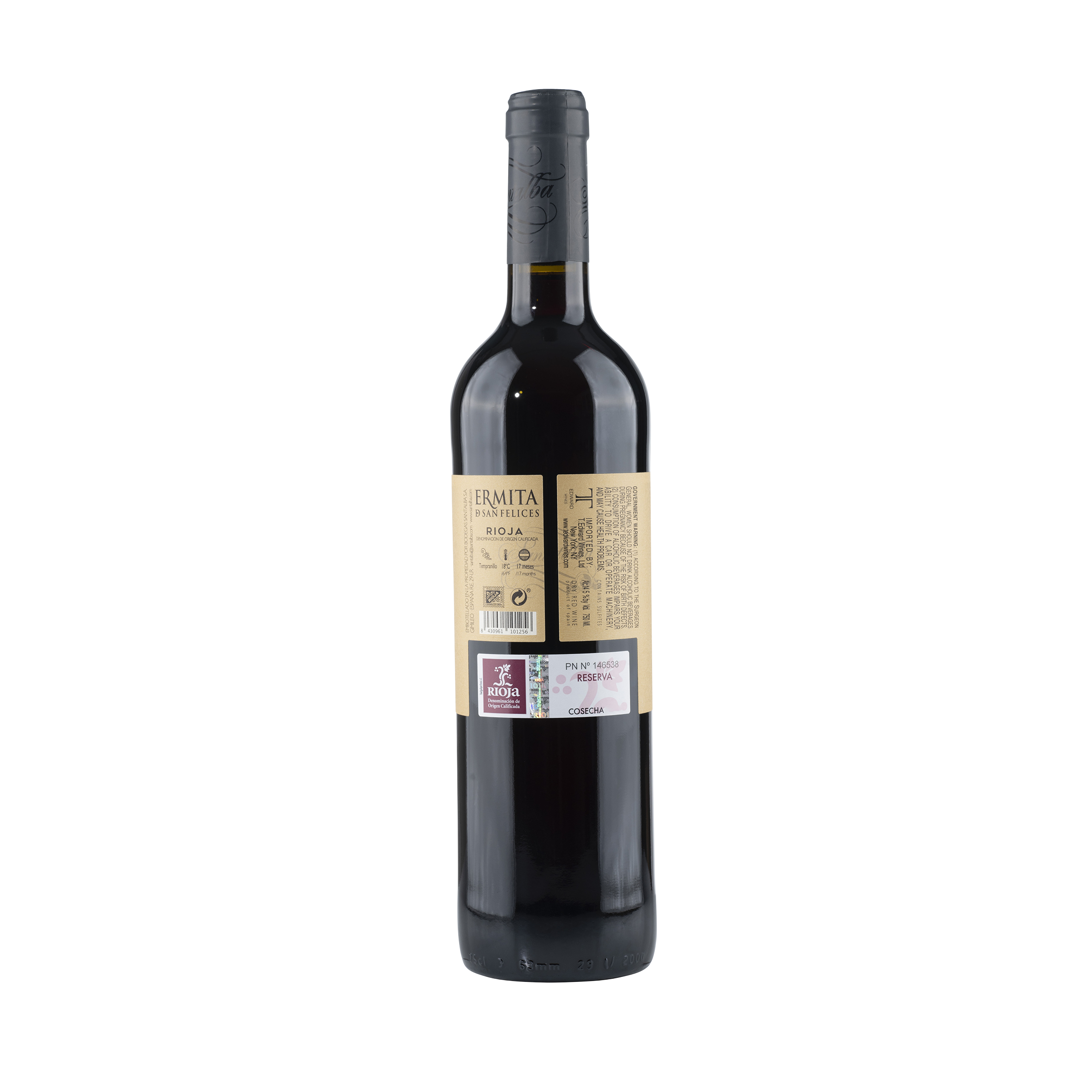 Reserva Rioja Alta 2017 Bottle Back