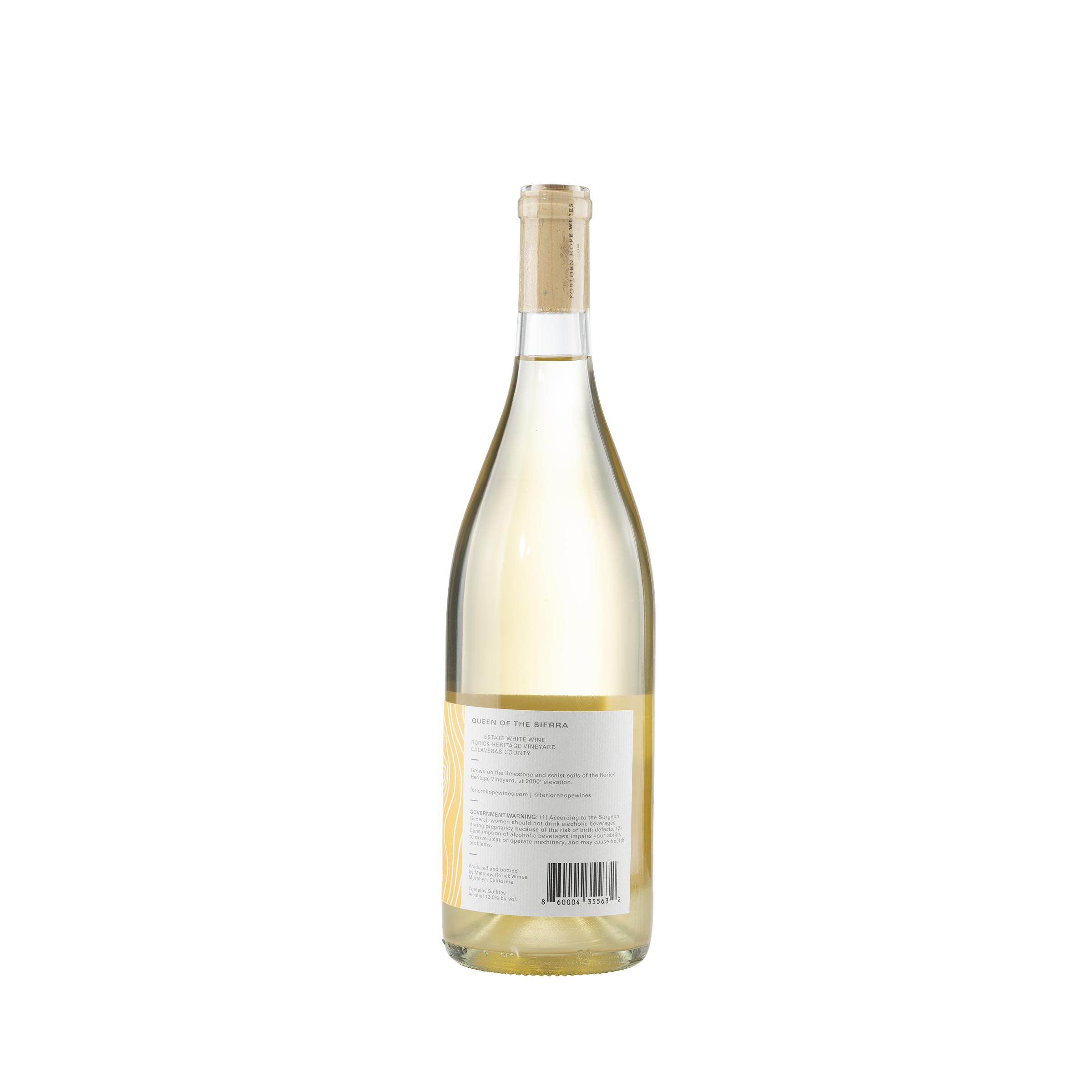 "Queen of the Sierra" Estate White RHV 2021 Bottle Back