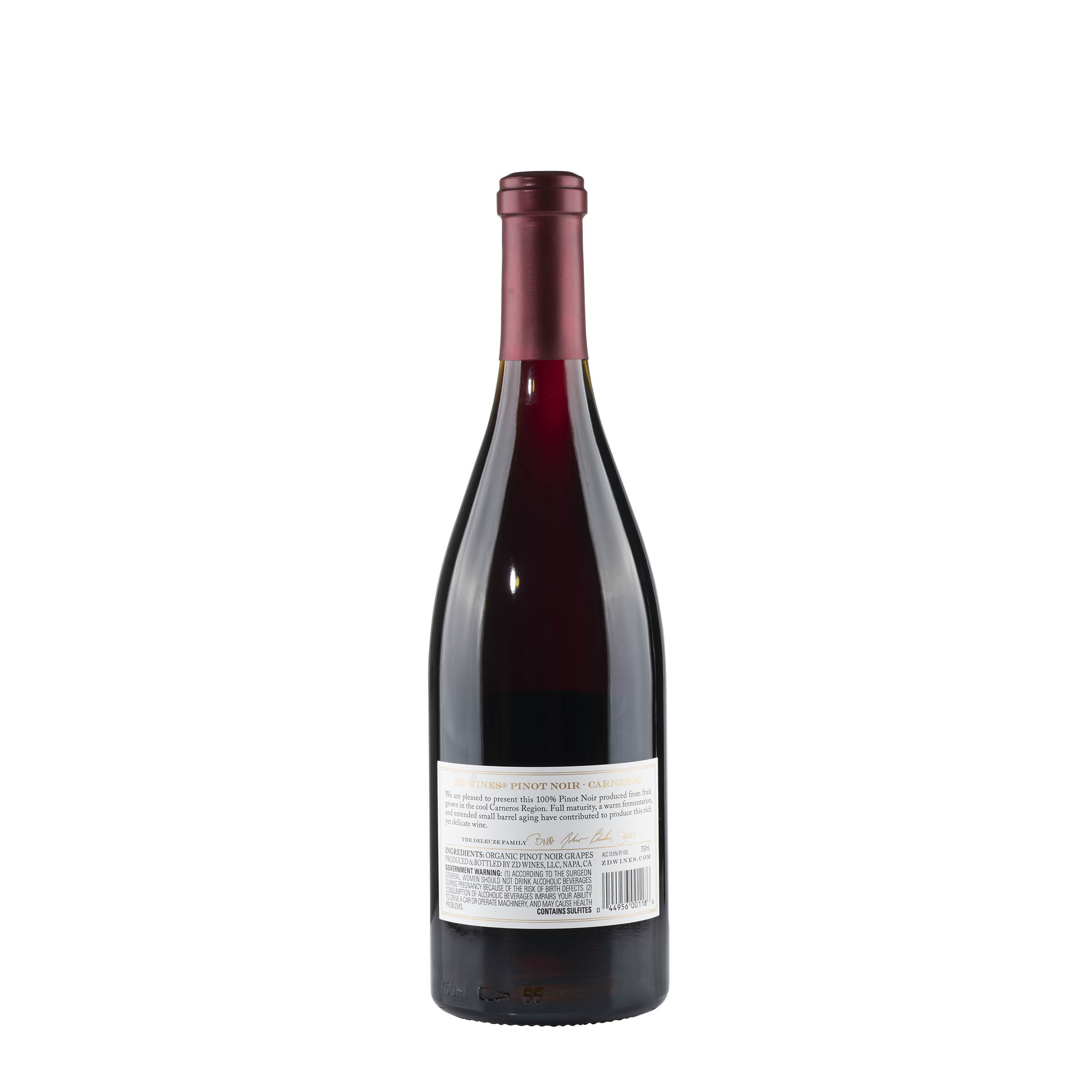 Pinot Noir Carneros 2019 Bottle Back